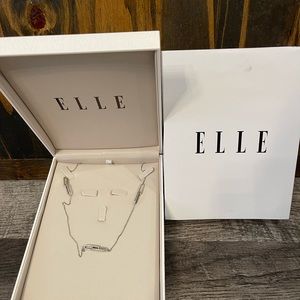 Elle jewelry sterling silver/pave diamond necklace